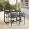 Armen Living Wiglaf Outdoor Patio 5-Piece Bar Table Set in Aluminum with Gray Cushions 840254333475 - alternate 7